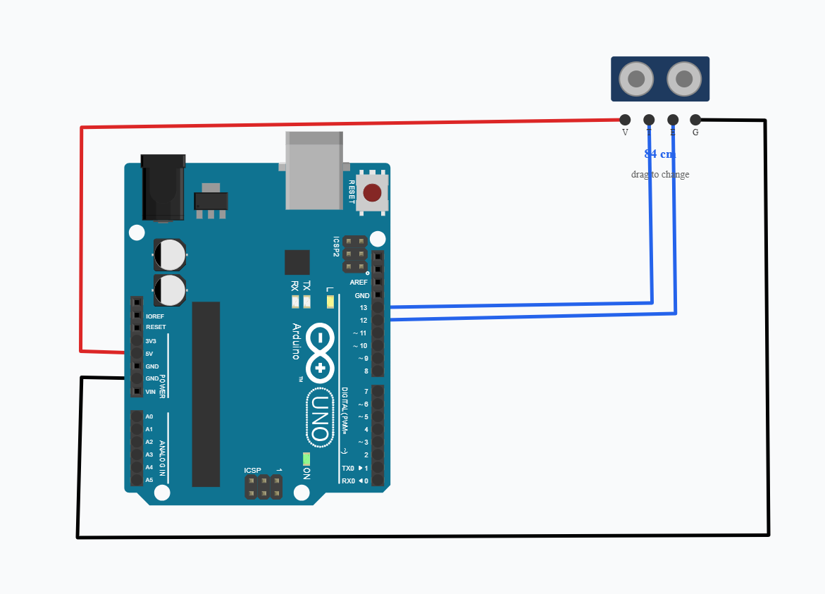 Arduino Ultrasonic Sensor – Measure Distance with HC-SR04 circuit diagram