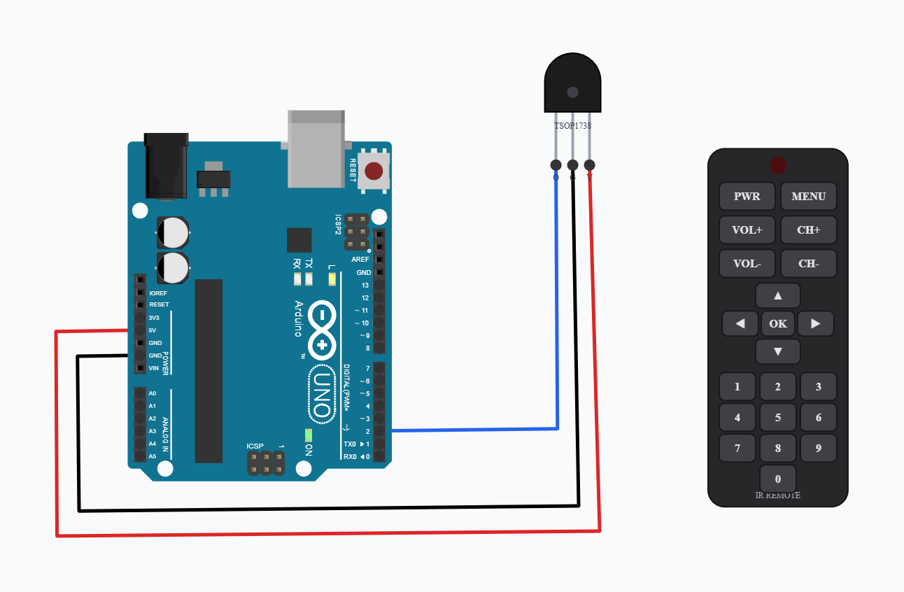 Arduino IR Remote Control with TSOP1738 circuit diagram