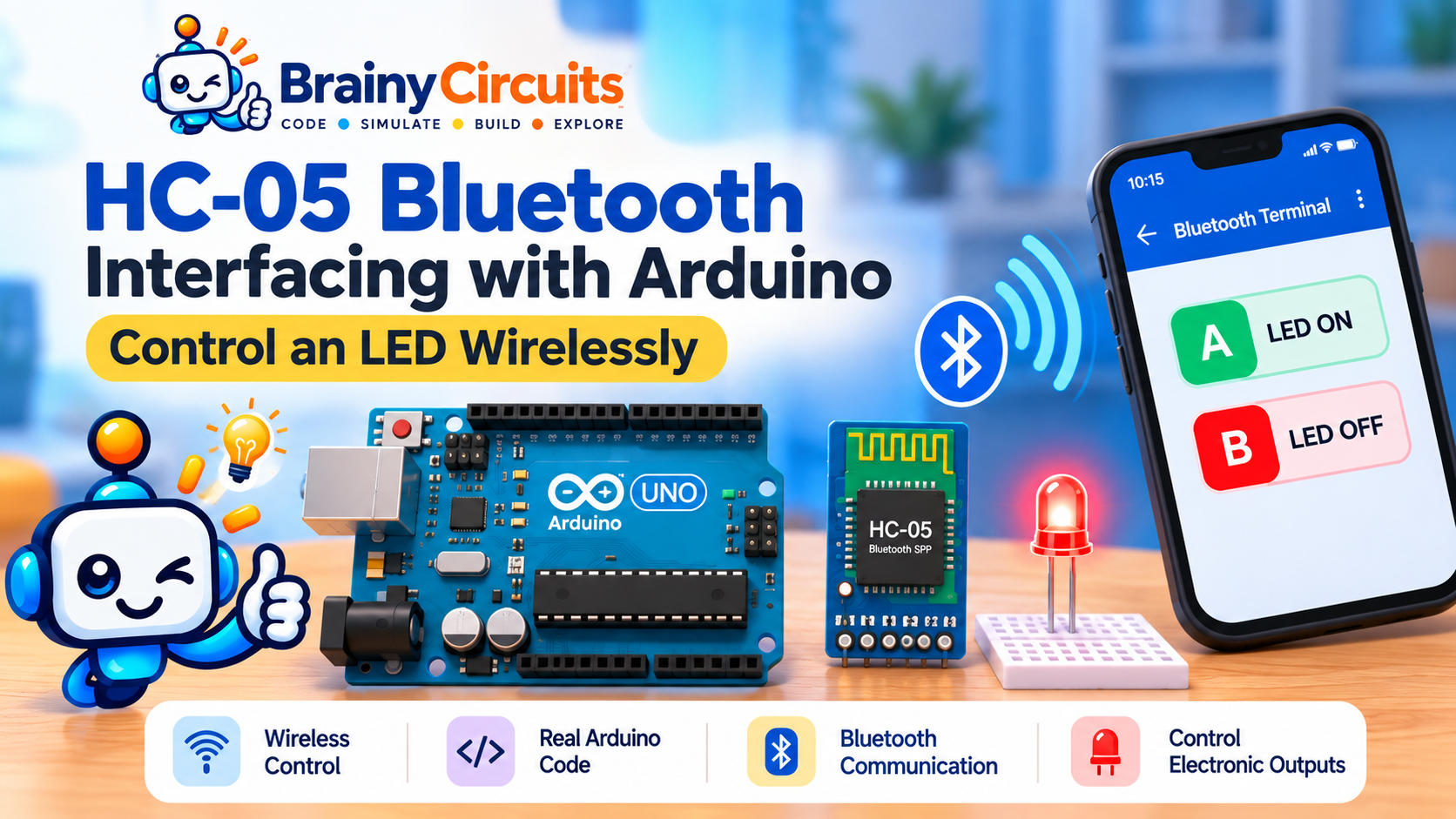 HC-05 Bluetooth Interfacing with Arduino – Control an LED Wirelessly