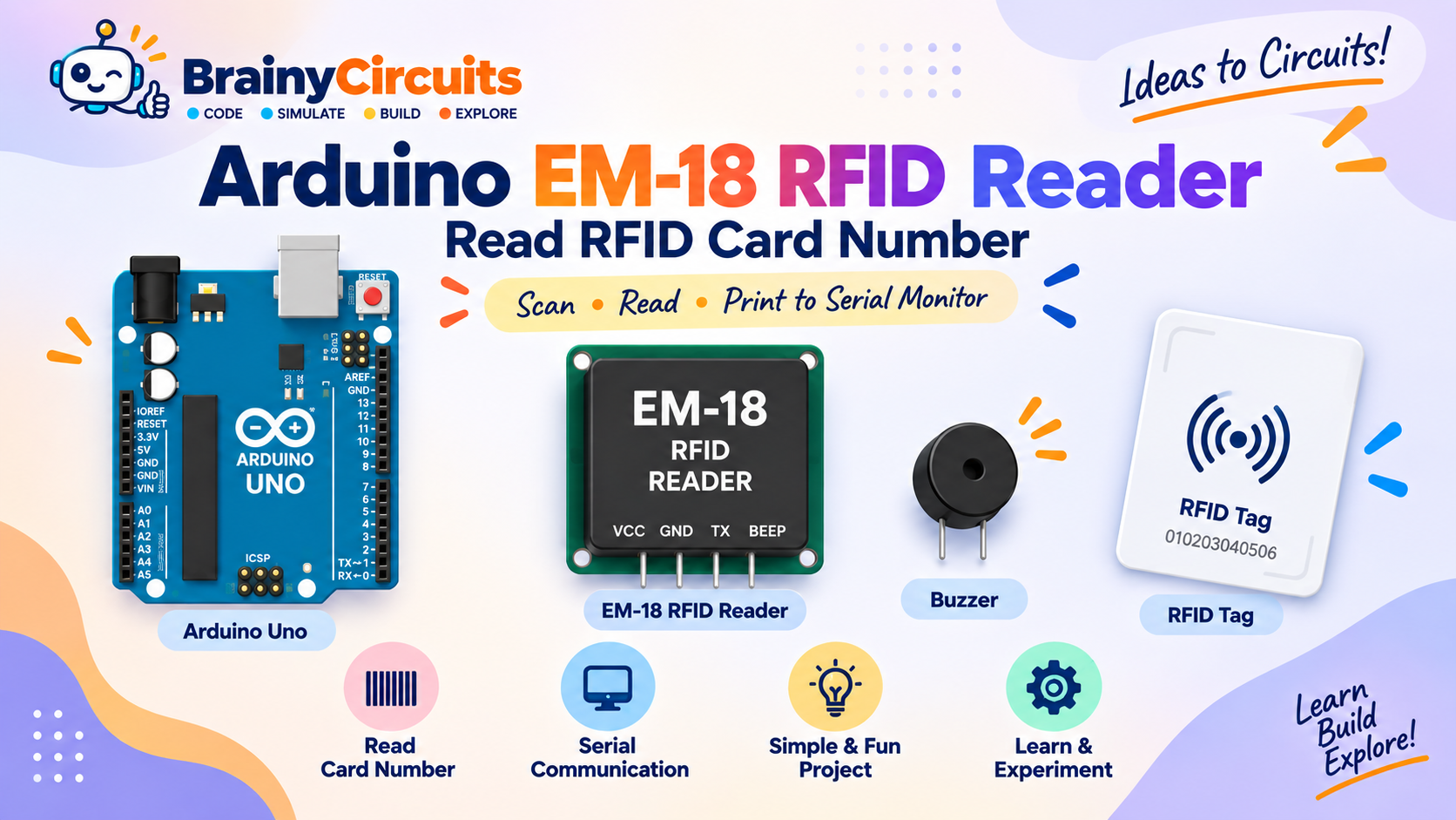 Arduino EM-18 RFID Reader: Read RFID Card Number